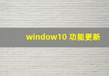 window10 功能更新